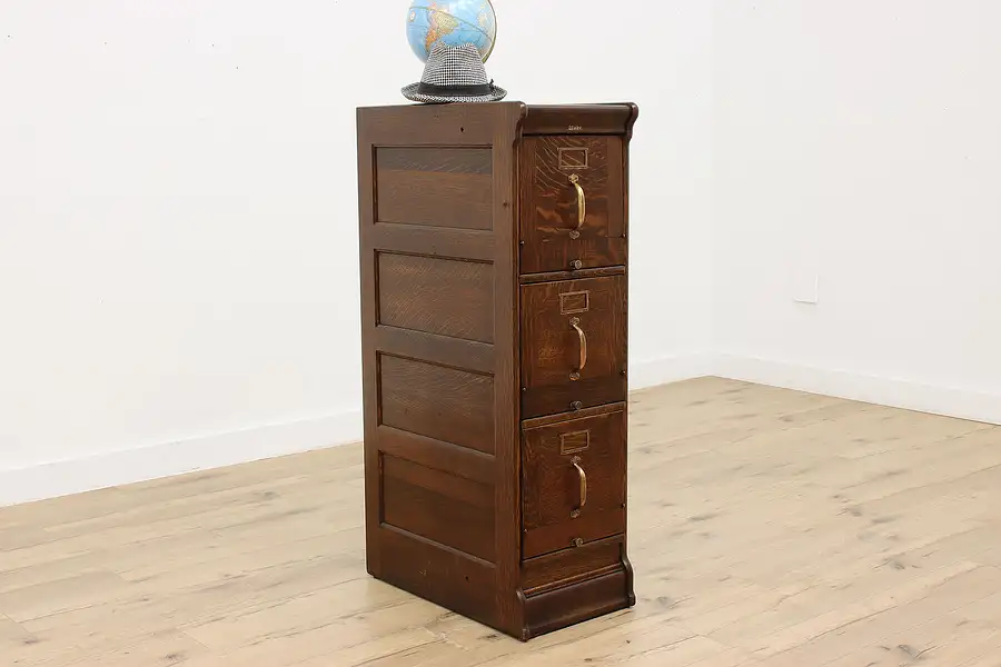 Main image of Globe Antique Oak Office or Library File Cabinet