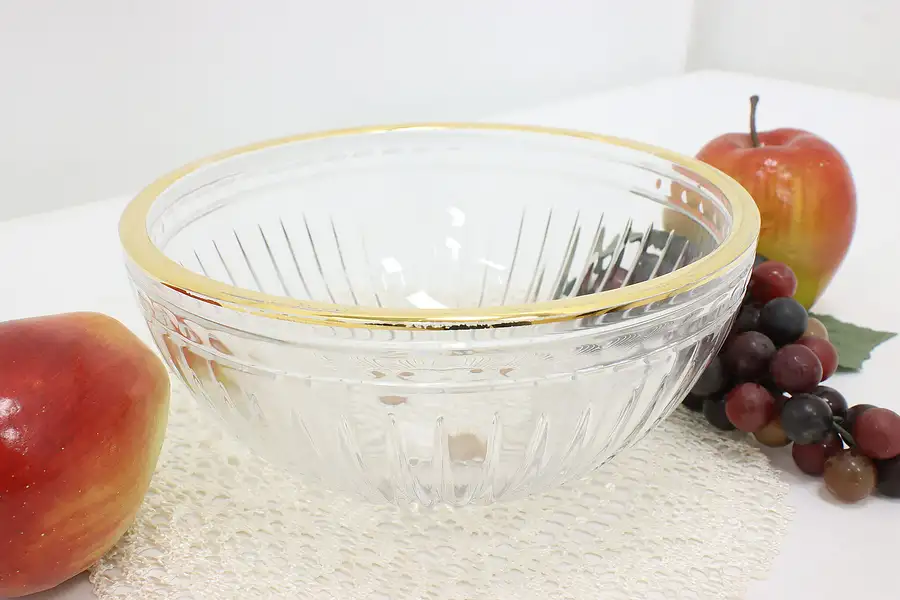 Main image of Waterford Marquis Gold Rim Glass Fruit Serving Bowl