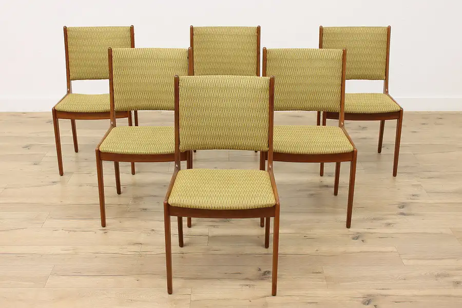 Main image of Set of 6 Midcentury Modern Vintage Teak Dining Chairs, Dixie