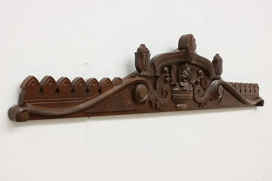 Main image of Architectural Salvage Antique Victorian Carved Walnut Crest