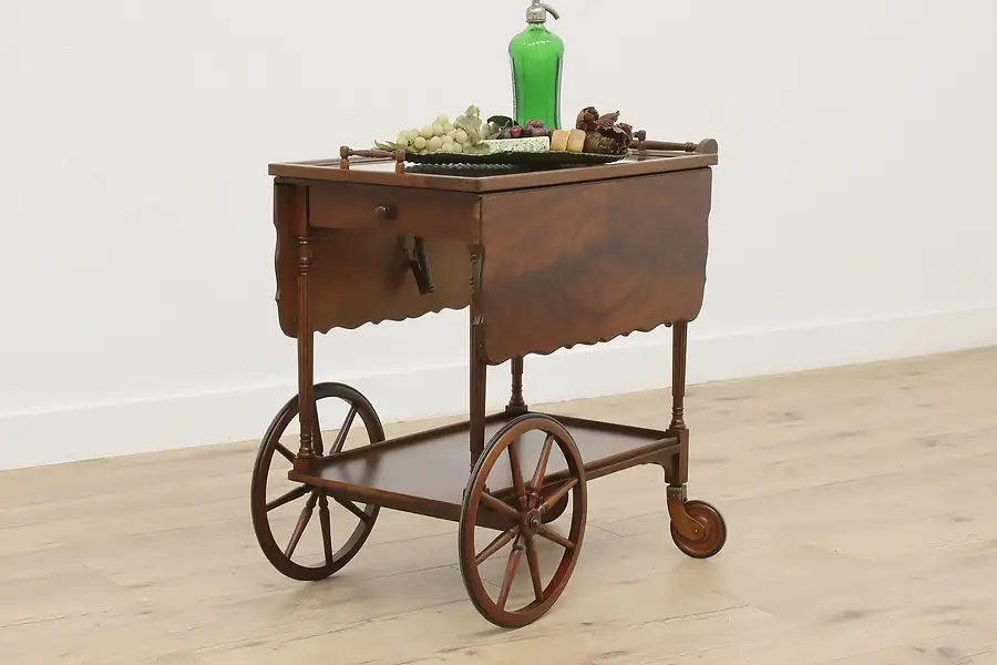 Main image of Georgian Design Antique Rolling Bar or Dessert Cart, Paalman