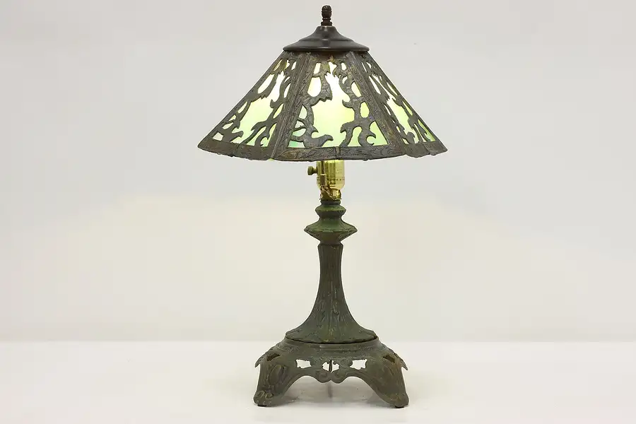 Main image of Victorian Design Vintage Stained Glass Shade Desk Lamp