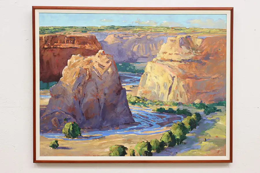 Main image of Arizona Canyon Vintage Original Oil Painting Davis 55.5"