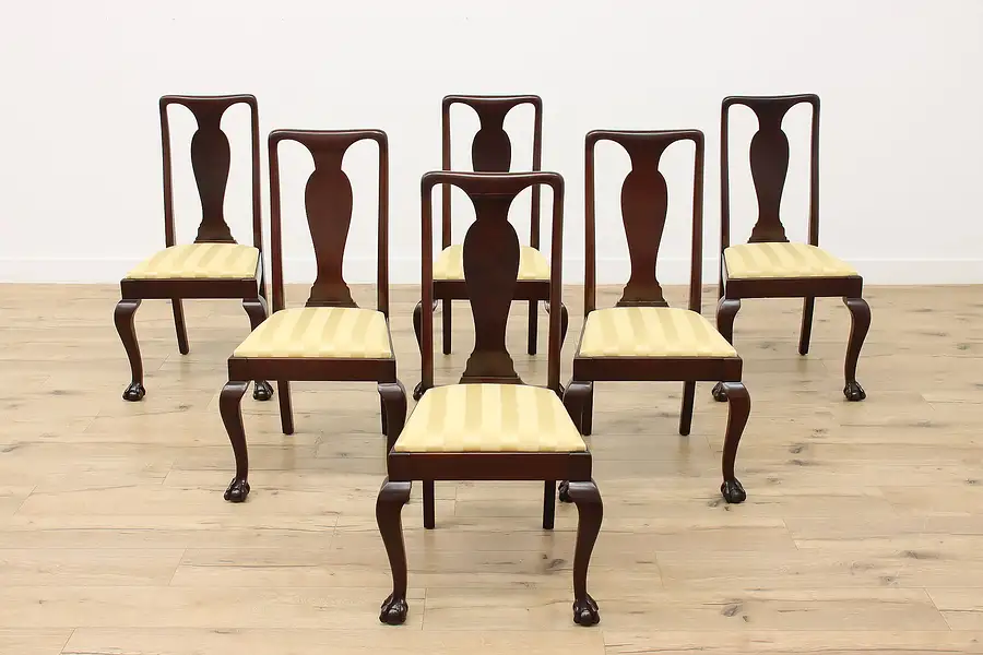 Main image of Set of 6 Antique Georgian Design Dining Chairs, Ball & Claw