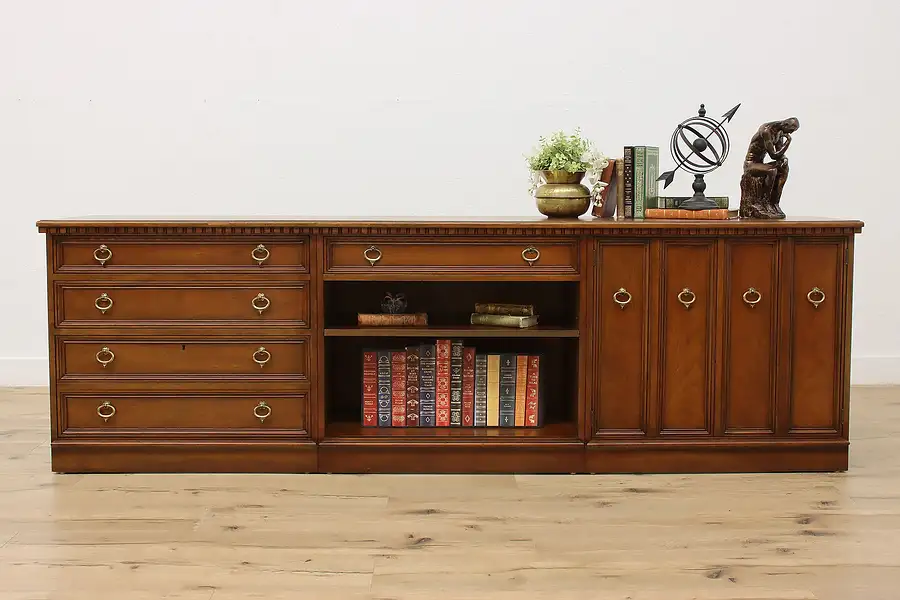 Main image of Traditional Walnut Office or Library Credenza & File, Baker