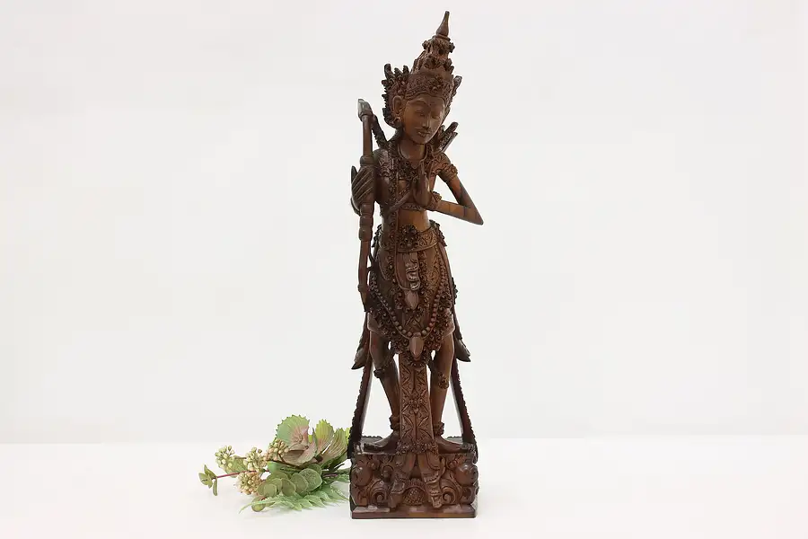 Main image of Hindu Shiva God Vintage Carved Rosewood Sculpture, Phgen