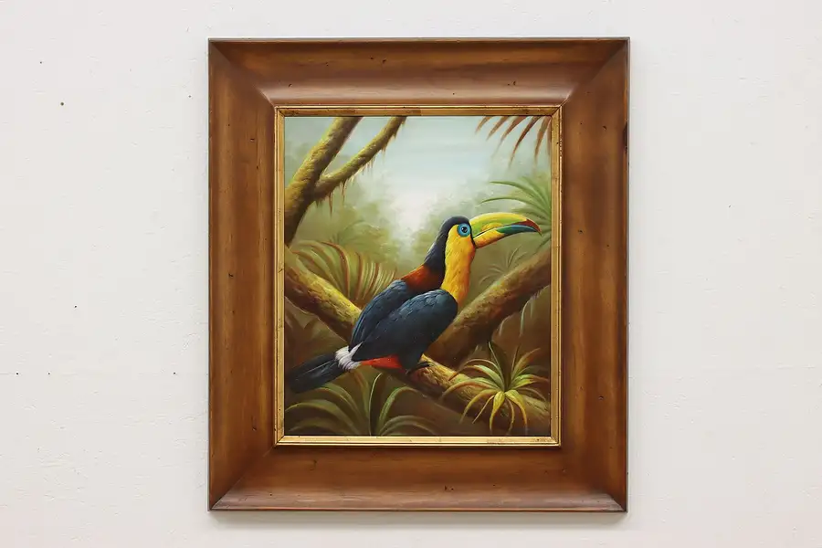 Main image of Toucan Bird Vintage Original Oil Painting Gameron 35.5"