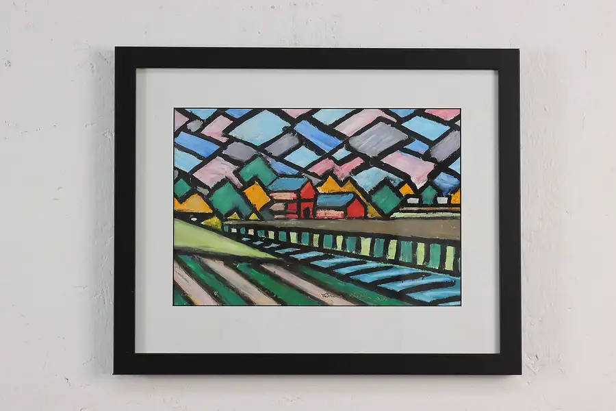 Main image of Ripon Farm Original Oil Pastel Painting, Bodden 15.5"