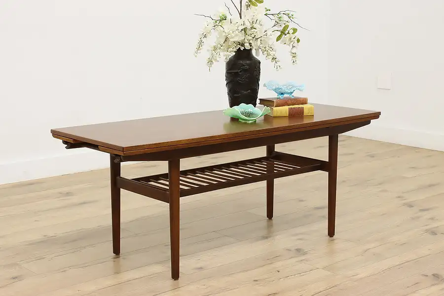 Main image of Midcentury Modern Vintage Adjustable Draw Leaf Coffee Table