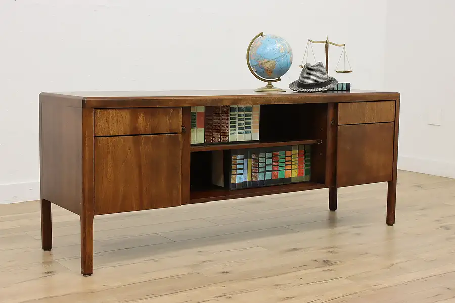 Main image of Midcentury Modern Vintage Walnut Office Credenza TV Console