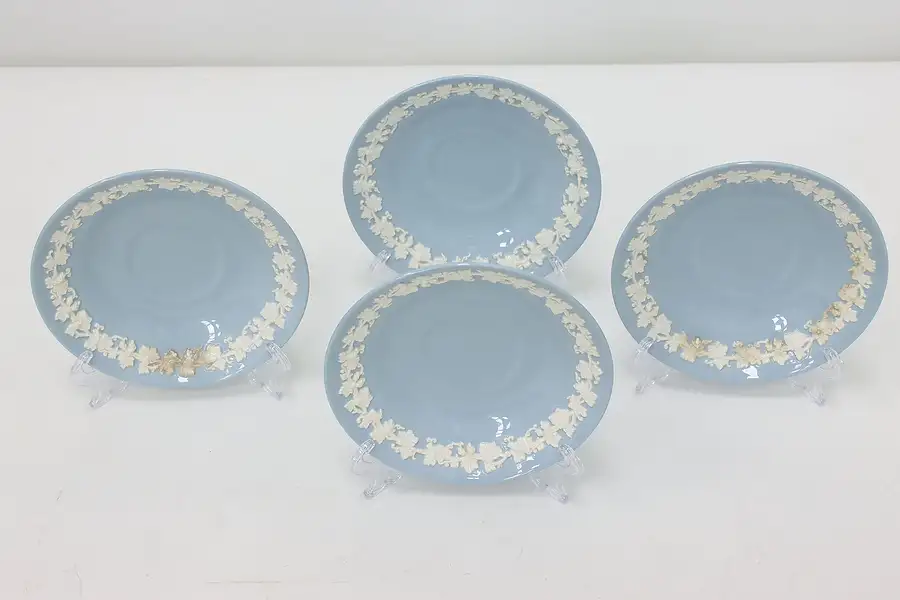 Main image of Set of 4 Vintage Wedgwood Queen's Ware Ceramic Saucers