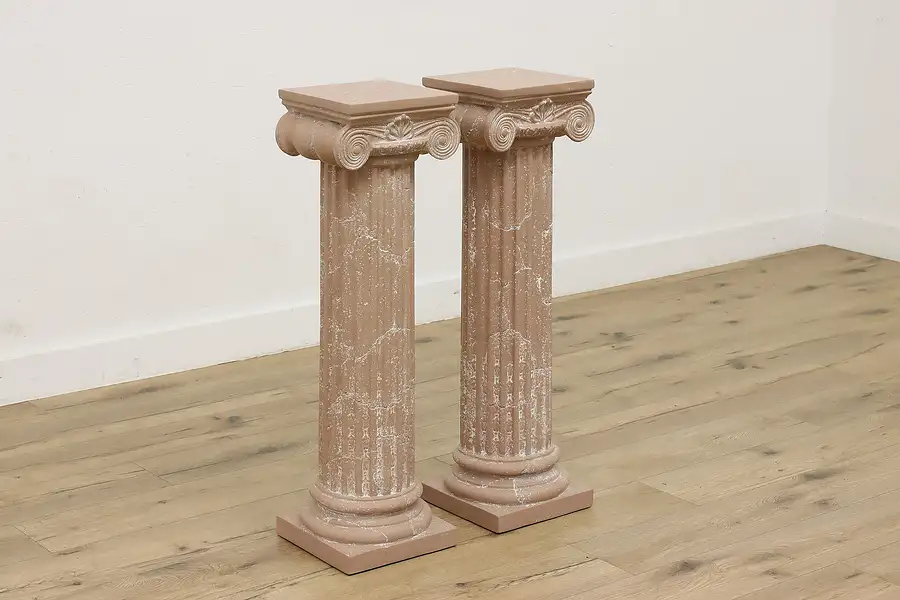 Main image of Pair of Vintage Classical Painted Ionic Display Columns