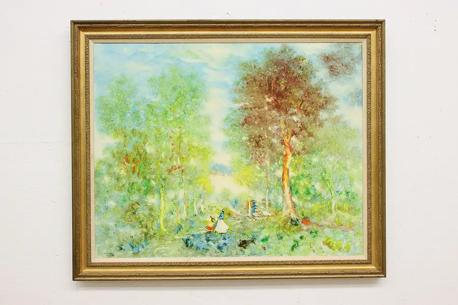 Main image of Forest Park Vintage Original Oil Painting, Sideris 57.5"