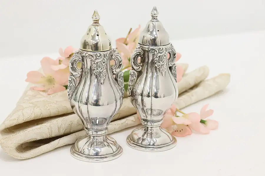 Main image of Pair of Vintage Silverplate Salt & Pepper Shakers, Wallace