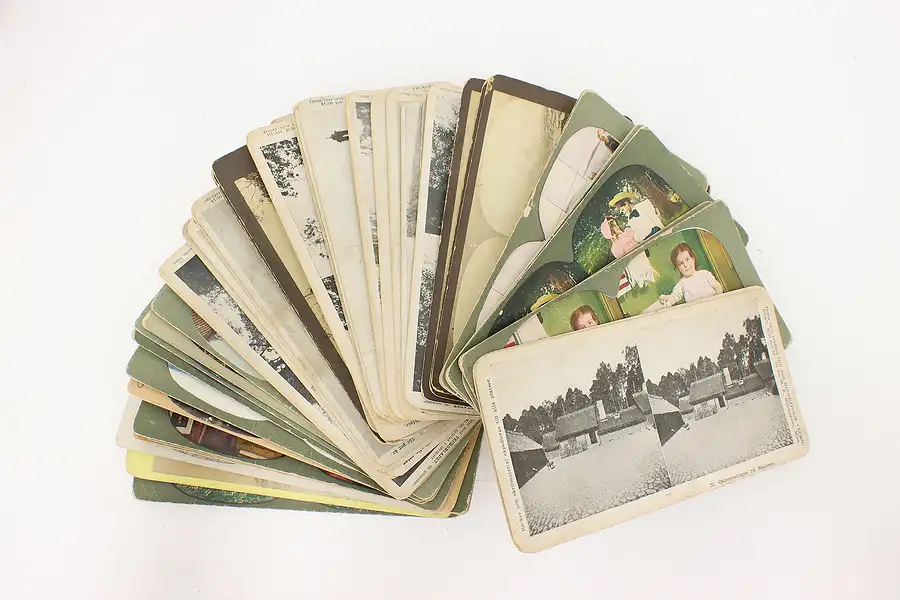 Main image of Set of 50 Victorian Antique Stereoscope Viewer Cards