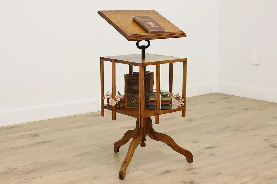 Main image of Craftsman Antique Book Stand & Spinning Bookcase, Marsh