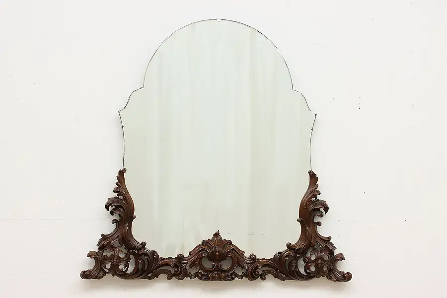 Main image of Italian Renaissance Antique Carved Walnut Mirror