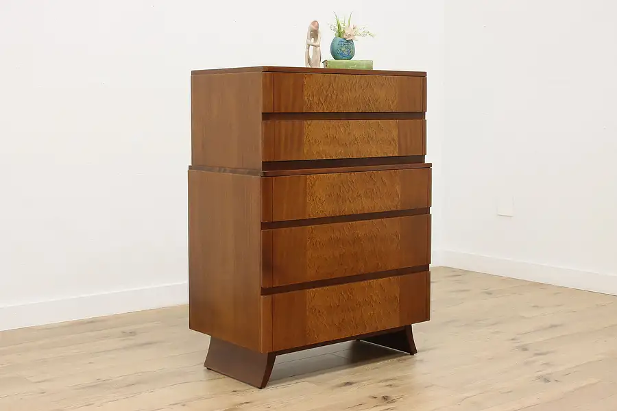 Main image of Midcentury Modern Vintage Mahogany Tall Dresser Chest, Rway