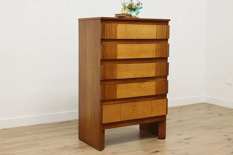 Main image of Midcentury Modern Vintage Mahogany Tall Dresser Chest, Rway