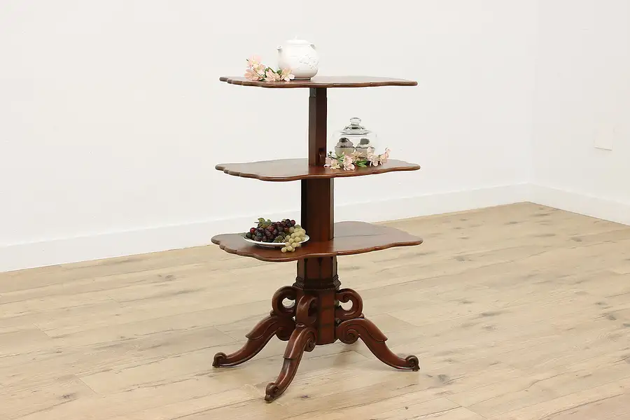 Main image of Victorian Antique Mahogany Adjustable Elevator Dessert Table