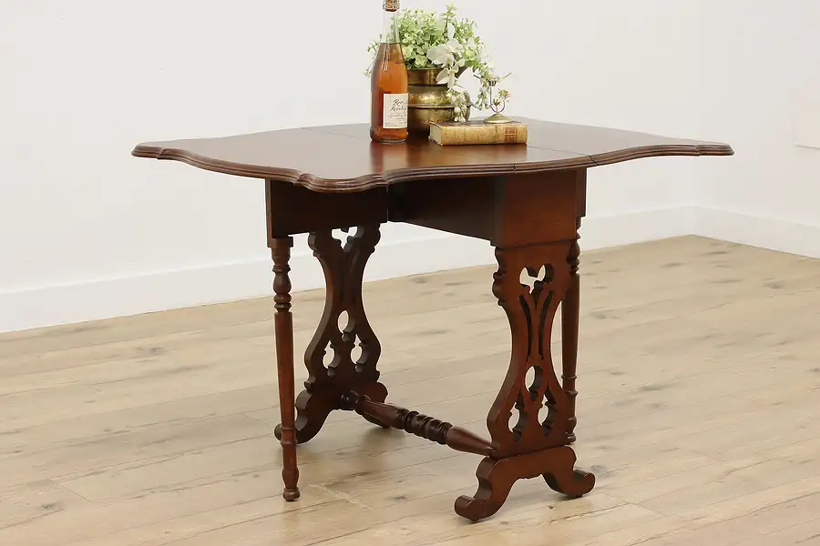 Main image of Victorian Antique Drop Leaf Walnut Breakfast or Game Table