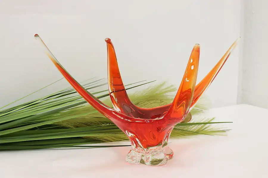 Main image of Murano Midcentury Blown Art Glass Centerpiece Bowl Sculpture