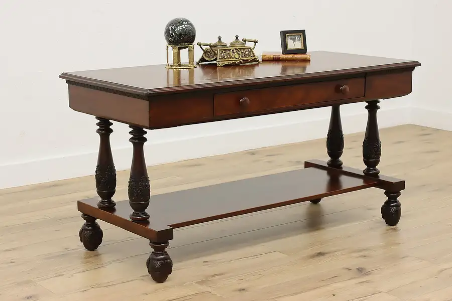 Main image of English Tudor Antique Parquet Top Sofa Table or Hall Console