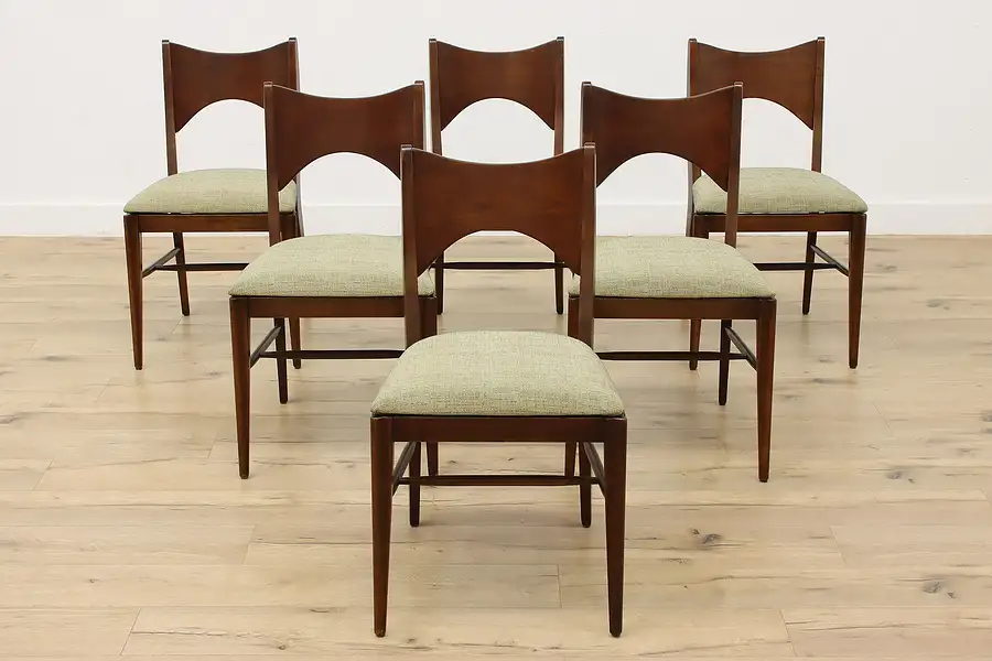 Main image of Set 6 Vintage Midcentury Modern Vintage Dining Chairs Lenoir