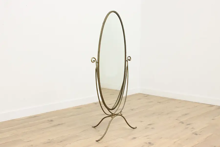 Main image of Traditional Wrought Iron Swivel Cheval Dressing Mirror