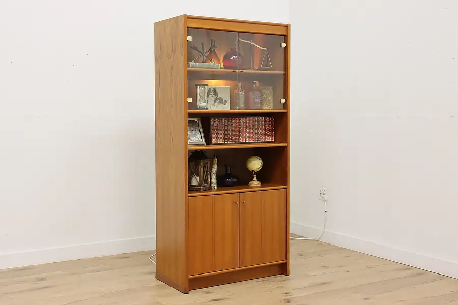 Main image of Danish Midcentury Modern Vintage Teak Wall Unit Bookcase