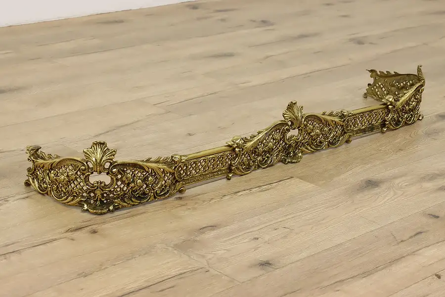 Main image of Rococo Design Antique Brass Fireplace Hearth Fender