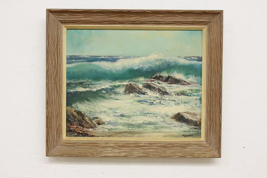 Main image of Beach Waves Vintage Original Oil Painting, Jarrett 25"