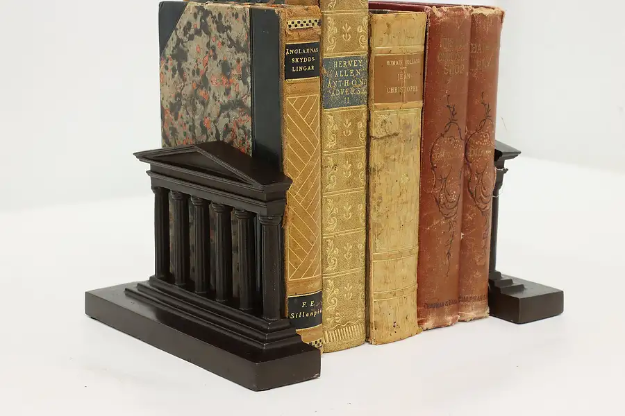 Main image of Pair of Vintage Classical Cast Iron Office Library Bookends