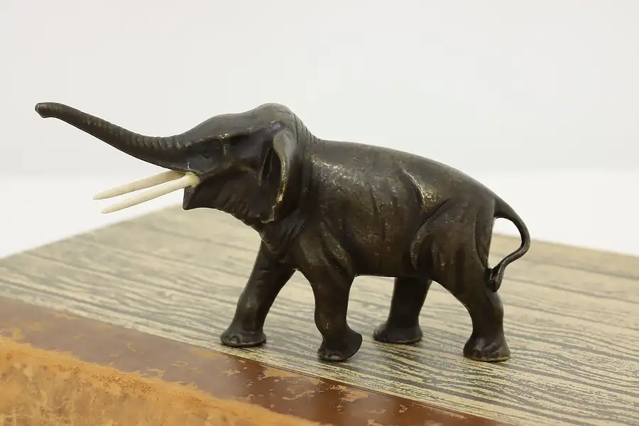 Main image of Bronze Vintage Miniature Elephant Sculpture, Germany