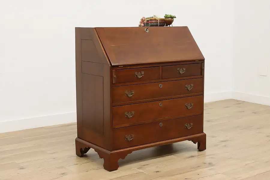 Main image of Sheraton Antique Cherry Office Library Drop Front Secretary