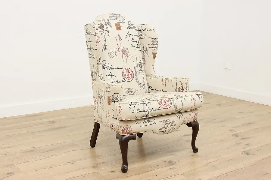 Main image of Georgian Design Vintage Wingback Armchair, Travel Upholstery