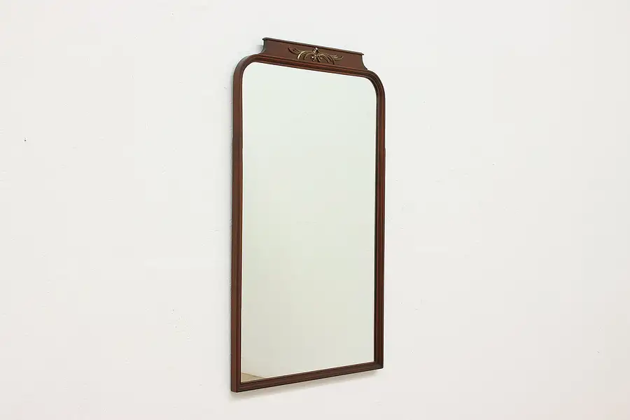 Main image of Traditional Antique Mahogany Bath or Boudoir Mirror, Signed