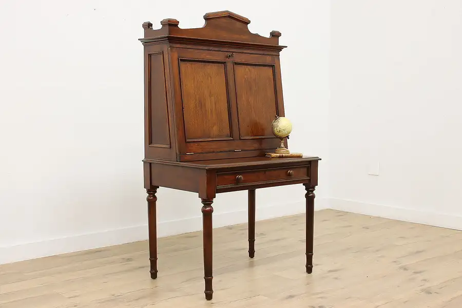 Main image of Sheraton Antique Walnut Office or Library Secretary Desk