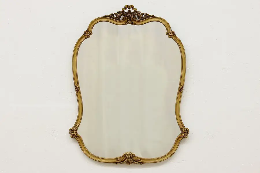 Main image of French Design Carved Maple Antique Bath or Boudoir Mirror