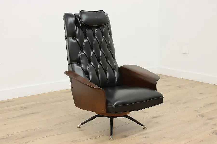 Main image of Midcentury Modern Vintage Vinyl Lounge Chair Plycraft