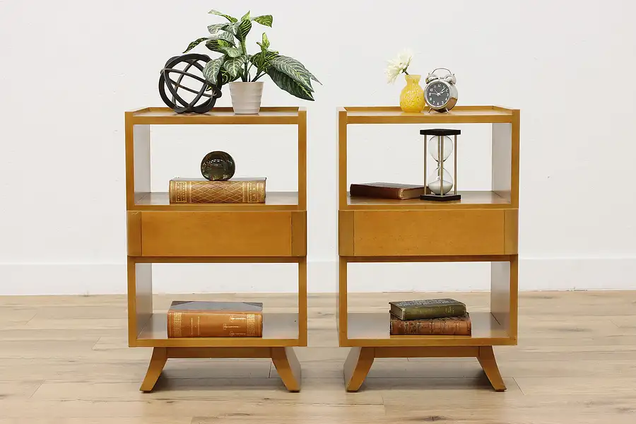 Main image of Pair of Midcentury Modern Vintage Mahogany Nightstands, Rway