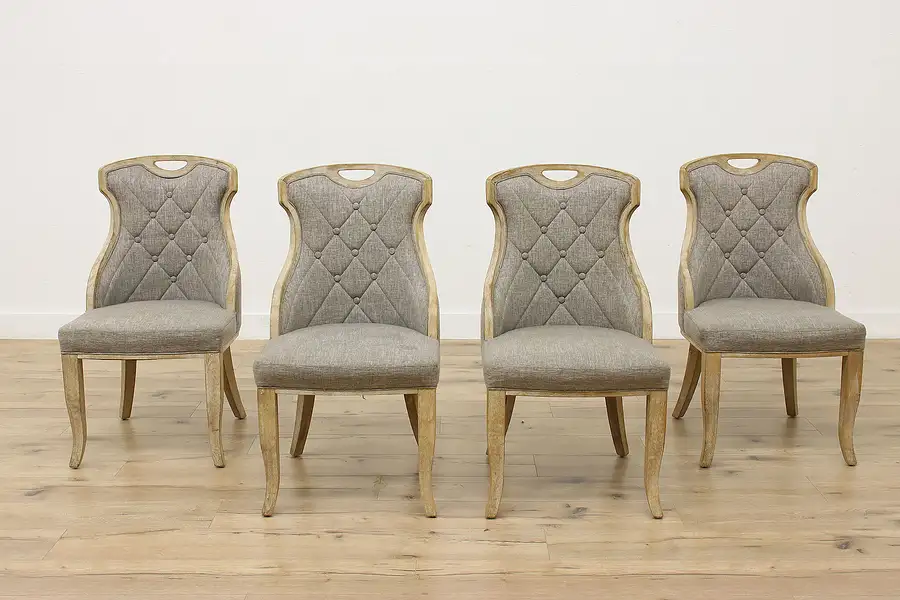 Main image of Set 4 Country French Design Upholstered Dining Chairs, Home