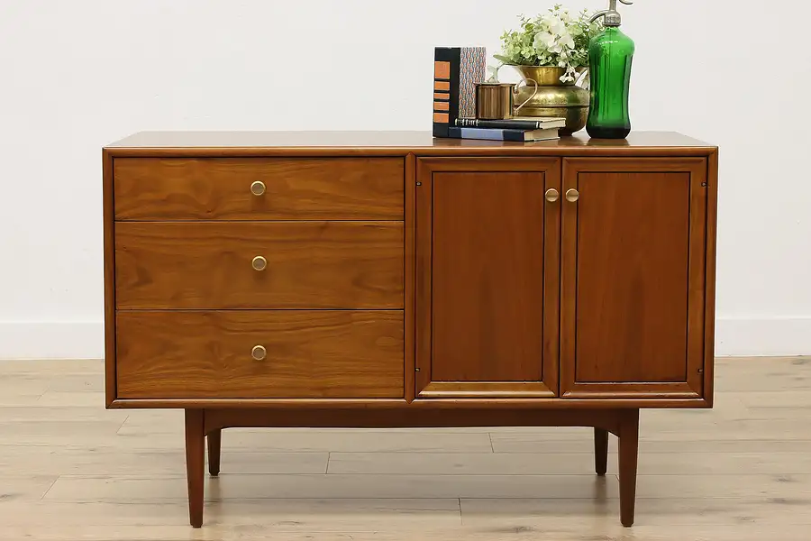 Main image of Midcentury Modern Vintage Walnut Bar Cabinet Console, Drexel