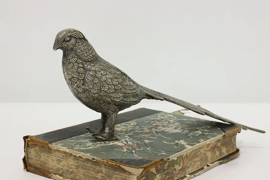 Main image of Farmhouse Vintage Silver Pheasant Sculpture