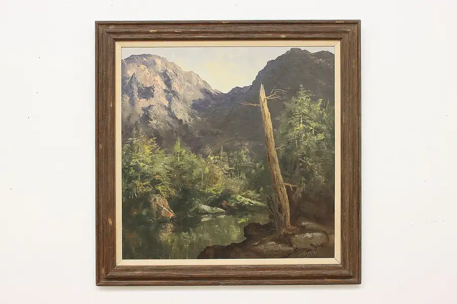 Main image of Valley Forest Vintage Original Oil Painting, Huertas 44.5"