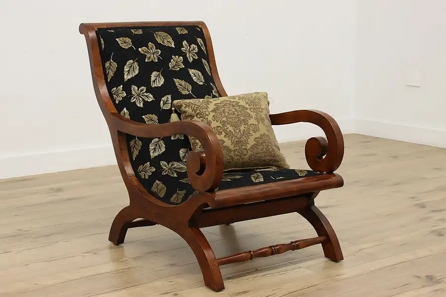 Main image of Teak Carved Vintage Campeche Lounge Chair after Jefferson