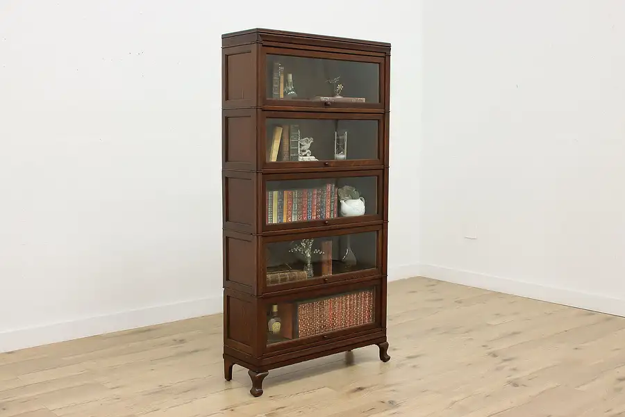 Main image of Macey Antique 5 Stack Oak Lawyer Bookcase or Office Display