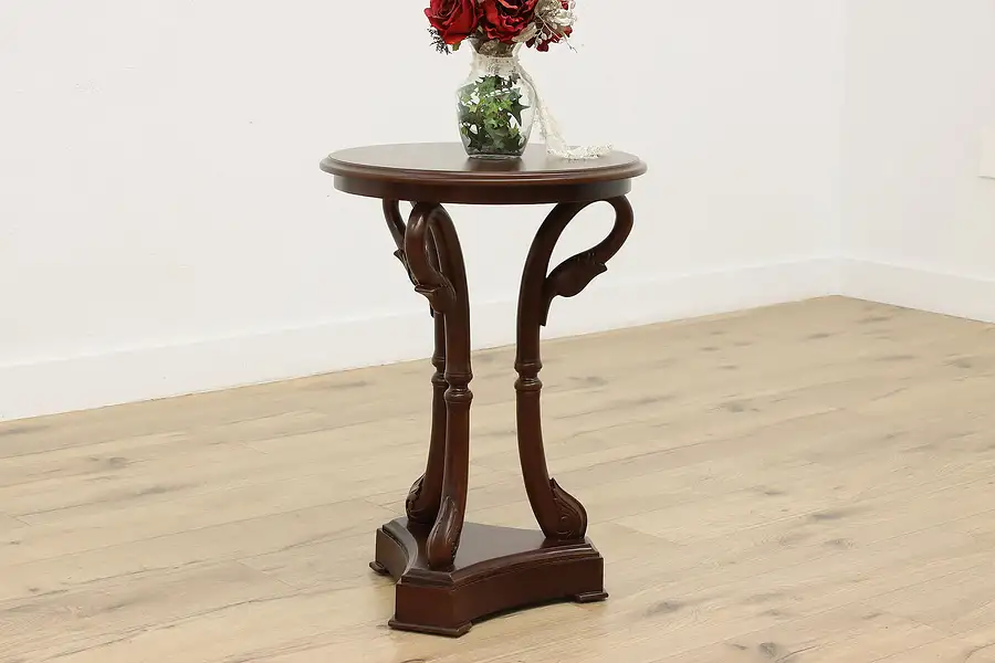 Main image of Carved Swan Vintage Mahogany Hall, End or Side Table