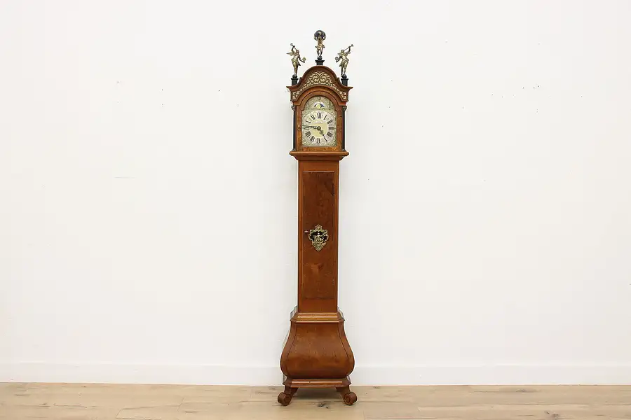 Main image of Dutch Mahogany Grandmother Tall Clock, Angels, Warmink