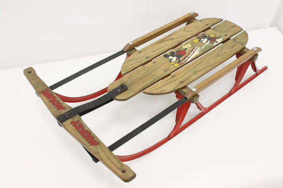 Main image of Farmhouse Vintage Mickey Mouse Flexible Flyer Sled, Allen